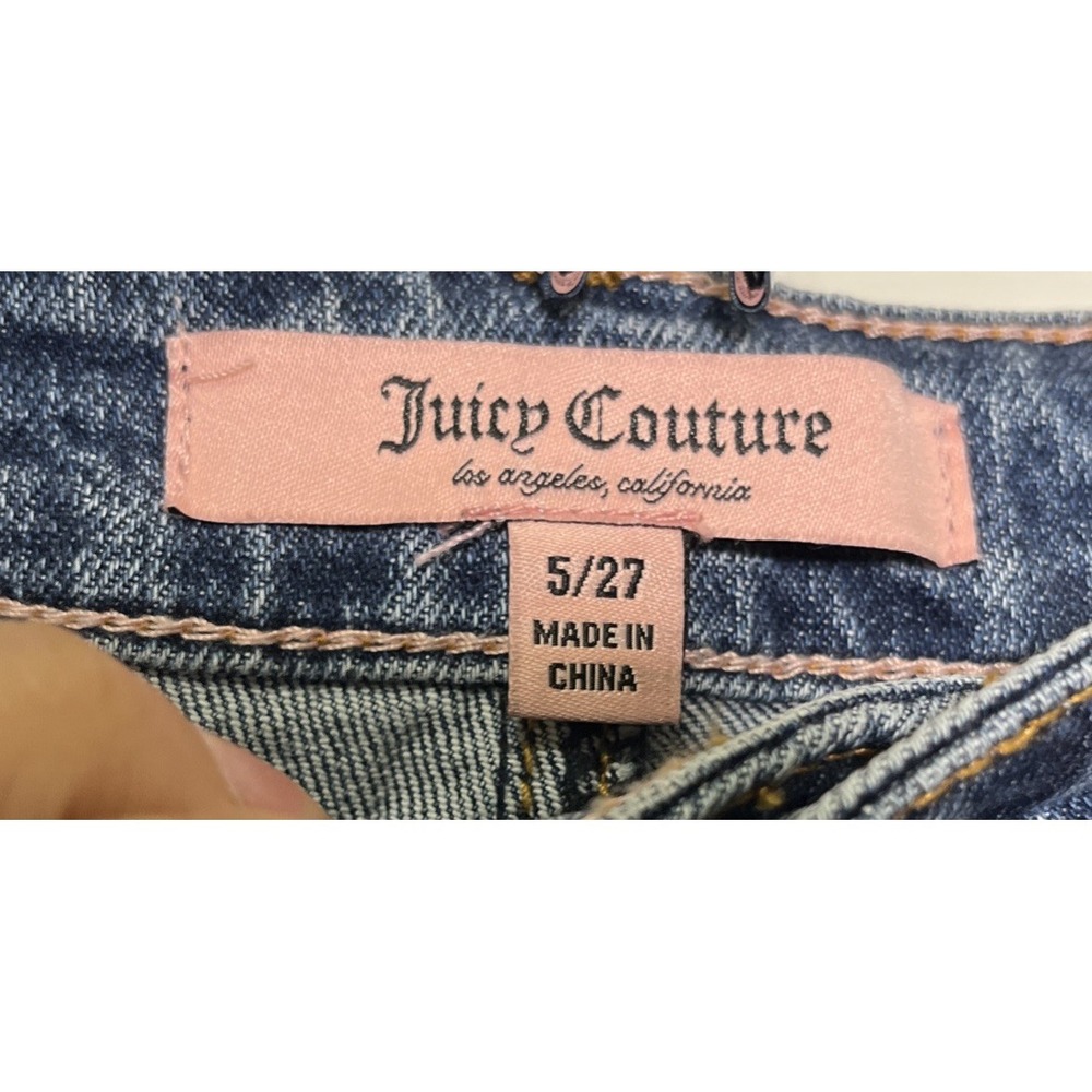 Juicy Couture Wide Leg Jeans Womans High Rise 30x30 Y2K Golden Charm Chain - Picture 2 of 9